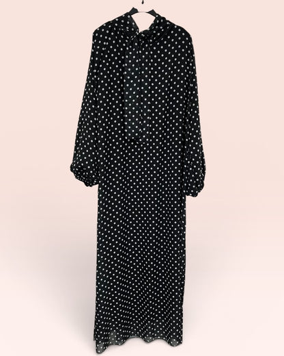 Robe longue fluide à pois