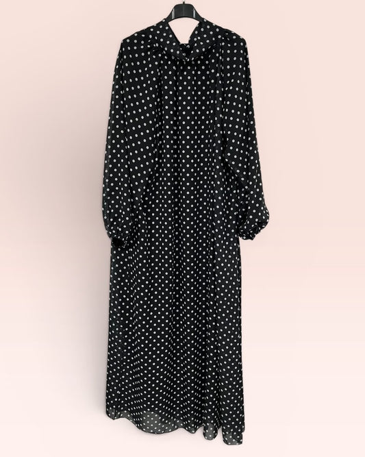 Robe longue fluide à pois