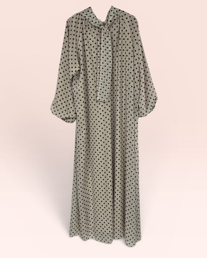 Robe longue fluide à pois