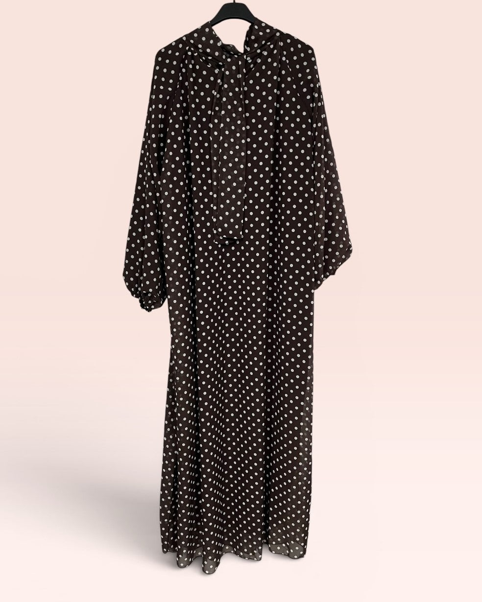 Robe longue fluide à pois