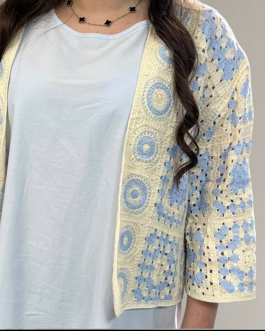 Ensemble Robe avec cardigan crochet