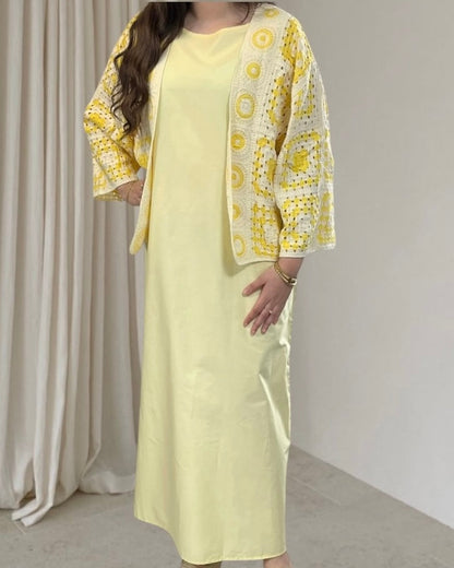 Ensemble Robe avec cardigan crochet