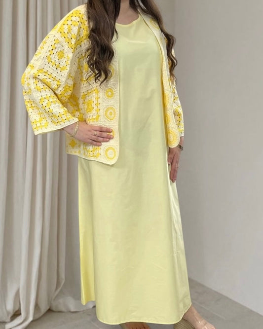 Ensemble Robe avec cardigan crochet
